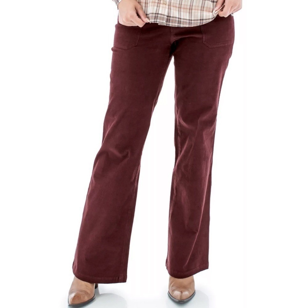 AVENTURA Women Size 8 Organic Cotton Burgundy Rhyder Corduroy Wide Leg Pants